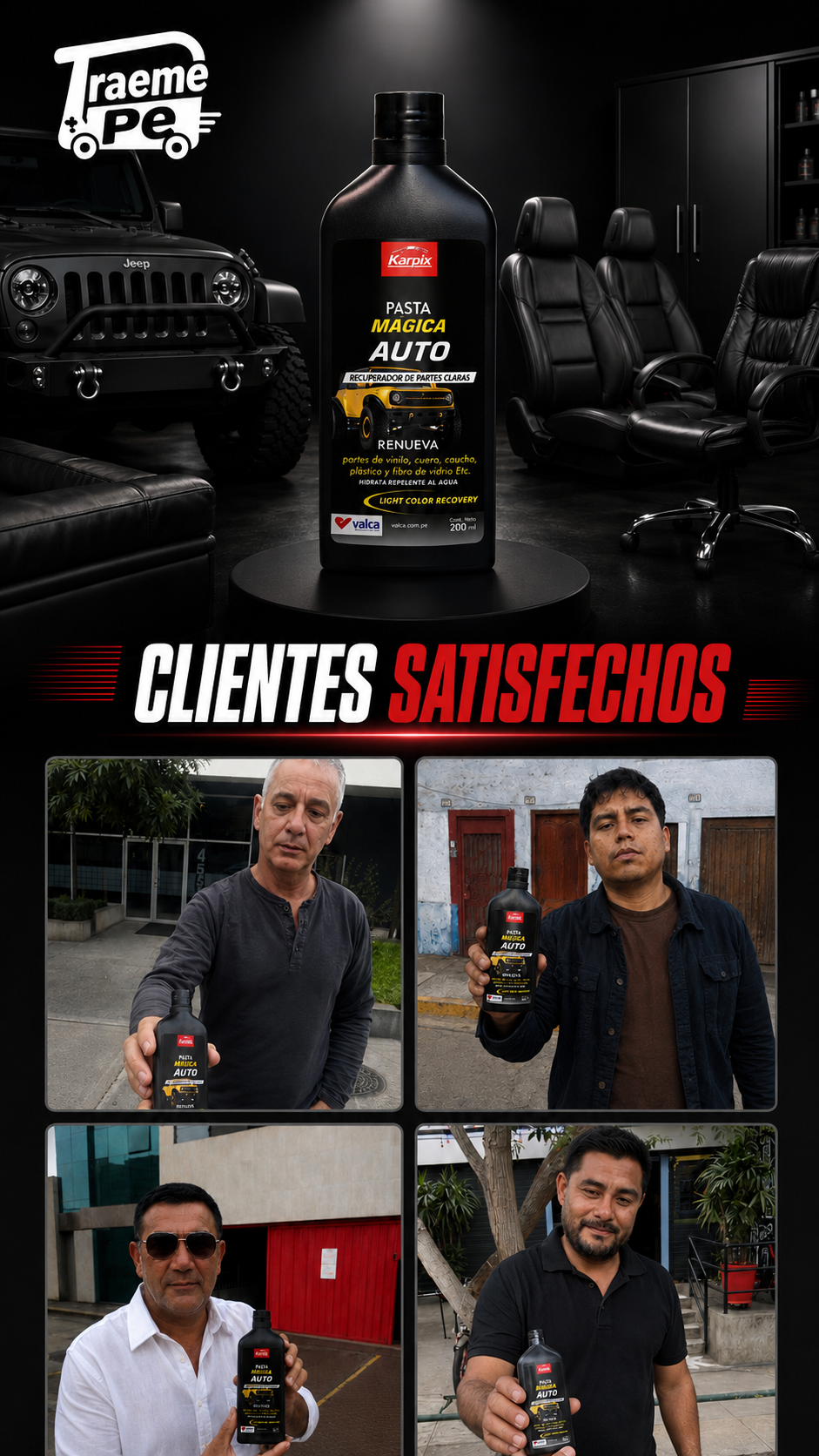 Clientes satisfechos con Karpix Pasta Mágica Auto
