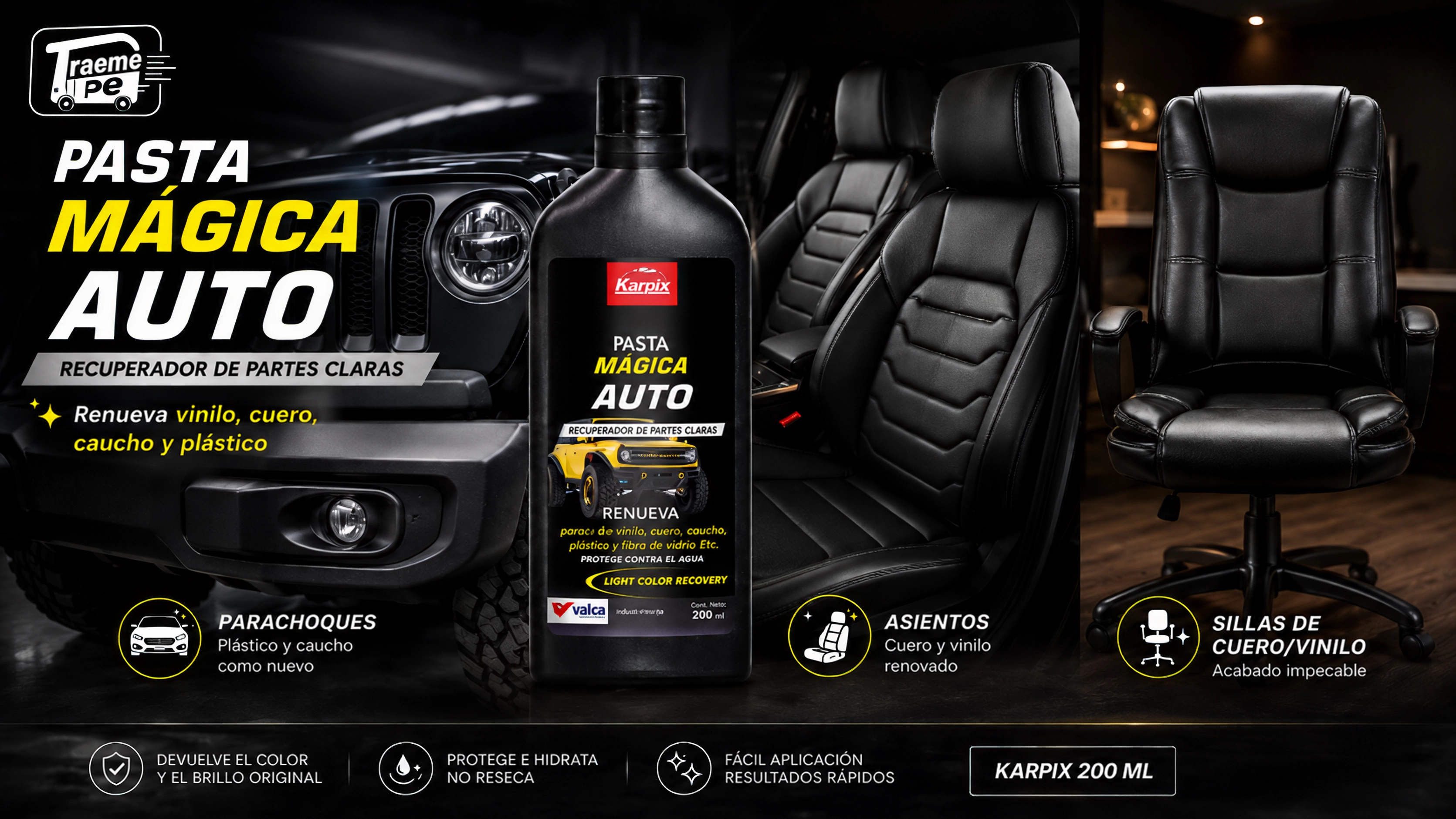 Karpix Pasta Mágica Auto para vinilo, cuero, caucho y plástico